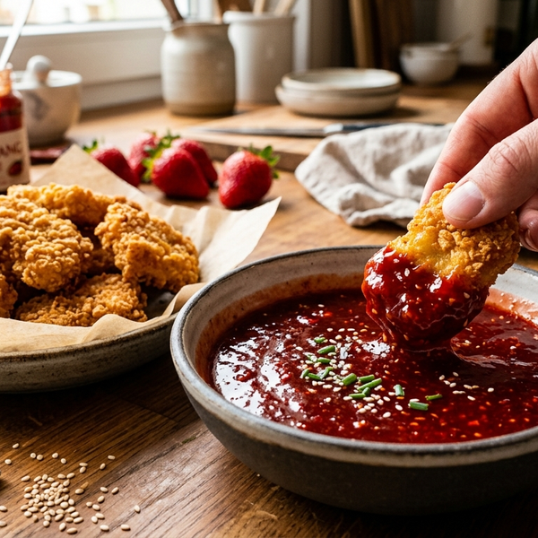 Erdbeer-Süß-Sauer-Dip